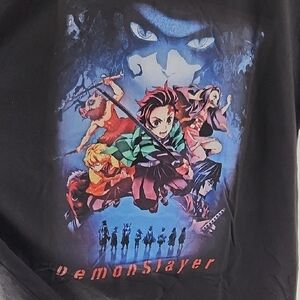Demon Slayer Black Graphic Mens Short Sleeve T-Shirt 2XL